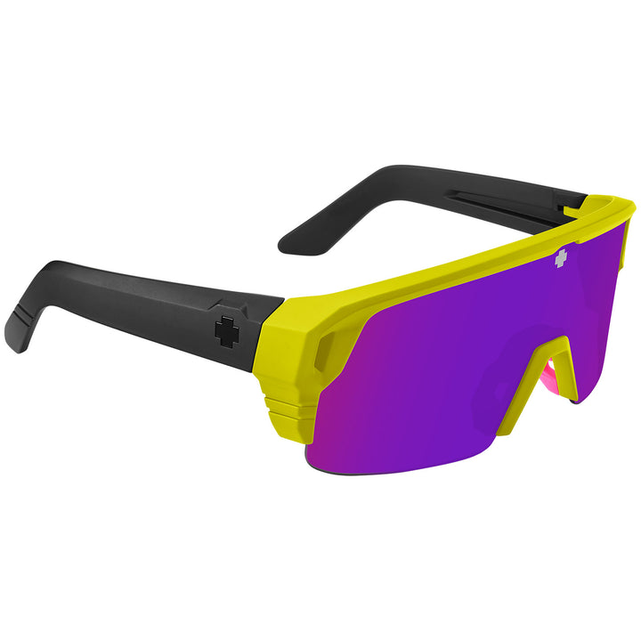 Spy Monolith 5050 Sunglasses Matte Neon Yellow/Happy Bronze Purple Spectra Mirror