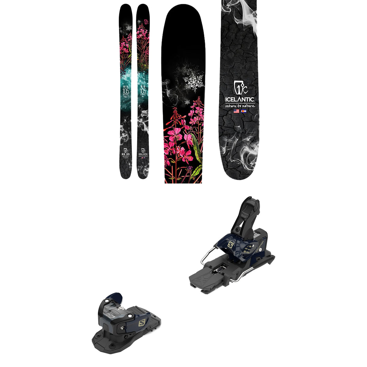 Icelantic Nia 105 Skis + Salomon Warden MNC 13 Ski Bindings - Women's 2021