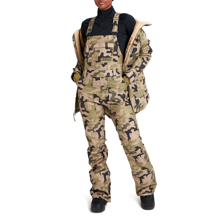 Burton Avalon Bib Pants - Women's Martini Olive Terra Camo