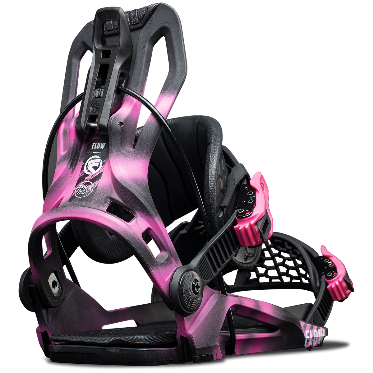 Flow Fenix Plus Hybrid Snowboard Bindings 2024 Magenta Burst