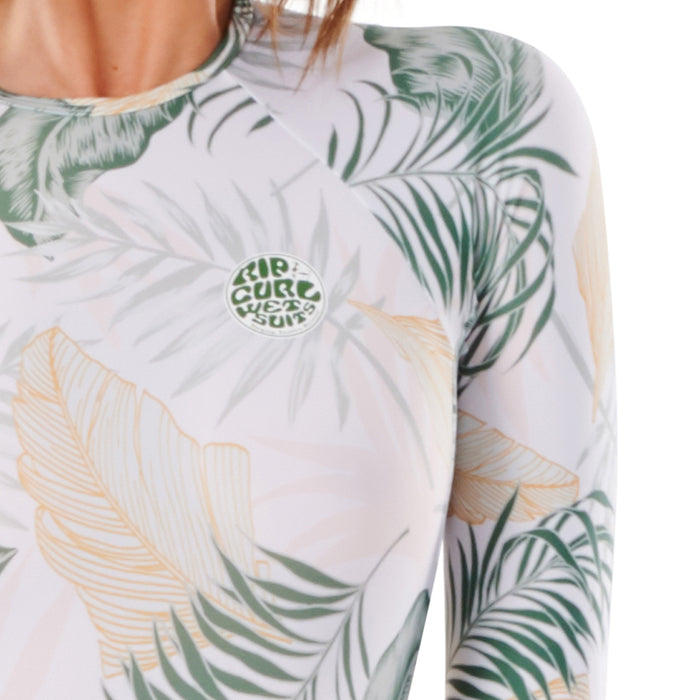Rip Curl Coastal Palms Long Sleeve Boyleg Surfsuit - Women's White