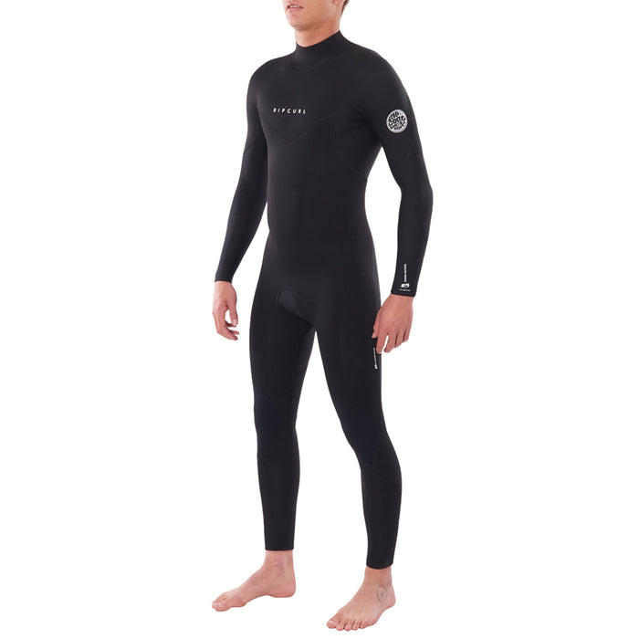 Rip Curl 4/3 Dawn Patrol Back Zip Steamer Wetsuit Black