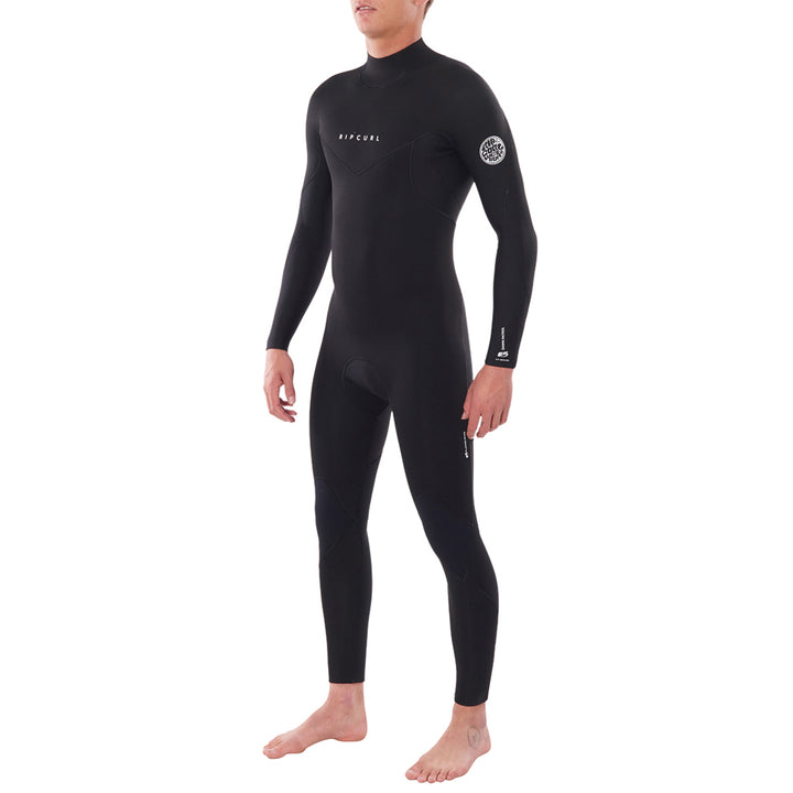 Rip Curl 4/3 Dawn Patrol Back Zip Steamer Wetsuit Black