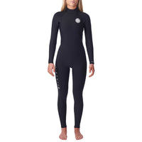 Rip Curl 4/3 Dawn Patrol Back Zip Wetsuit - Women's Black::Black