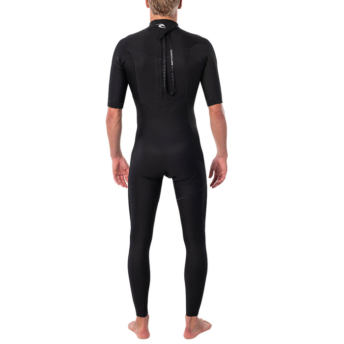 Rip Curl 2/2 Dawn Patrol Performance Short Sleeve Back Zip Wetsuit Black