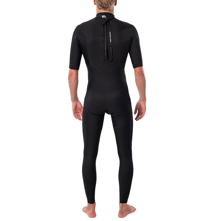 Rip Curl 2/2 Dawn Patrol Performance Short Sleeve Back Zip Wetsuit Black