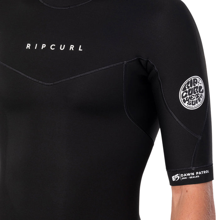 Rip Curl 2/2 Dawn Patrol Performance Short Sleeve Back Zip Wetsuit Black