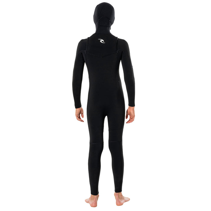 Rip Curl 5/4 Dawn Patrol Chest Zip Hooded Wetsuit - Boys' Black