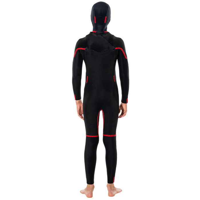 Rip Curl 5/4 Dawn Patrol Chest Zip Hooded Wetsuit - Boys' Black