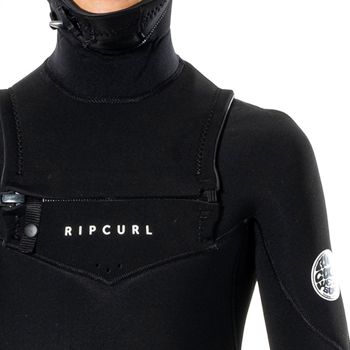 Rip Curl 5/4 Dawn Patrol Chest Zip Hooded Wetsuit - Boys' Black