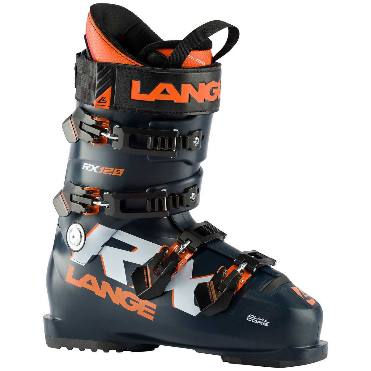 Lange RX 120 LV Ski Boots Black Blue/Orange