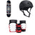 Element Hatched Red Blue 7.75 Skateboard Complete + Pro-Tec The Classic Certified EPS Skateboard Helmet + Street Gear Junior Open Back Skateboard Pads