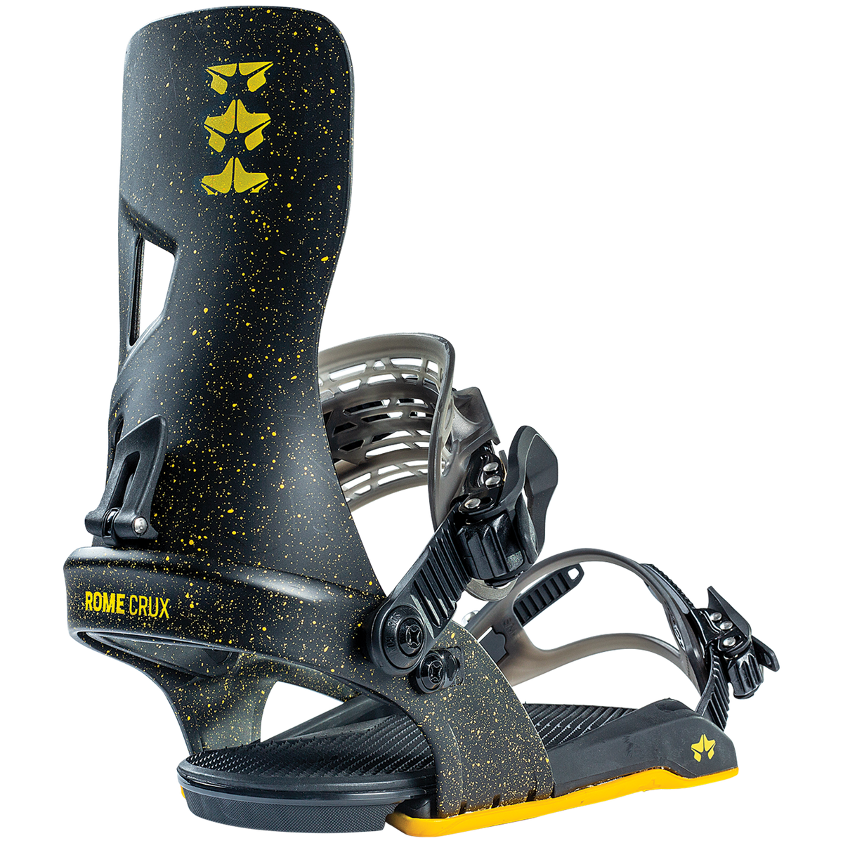 Rome Crux Snowboard Bindings 2022 Black/Yellow