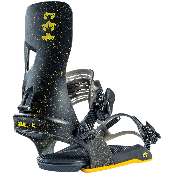 Rome Crux Snowboard Bindings 2022 Black/Yellow