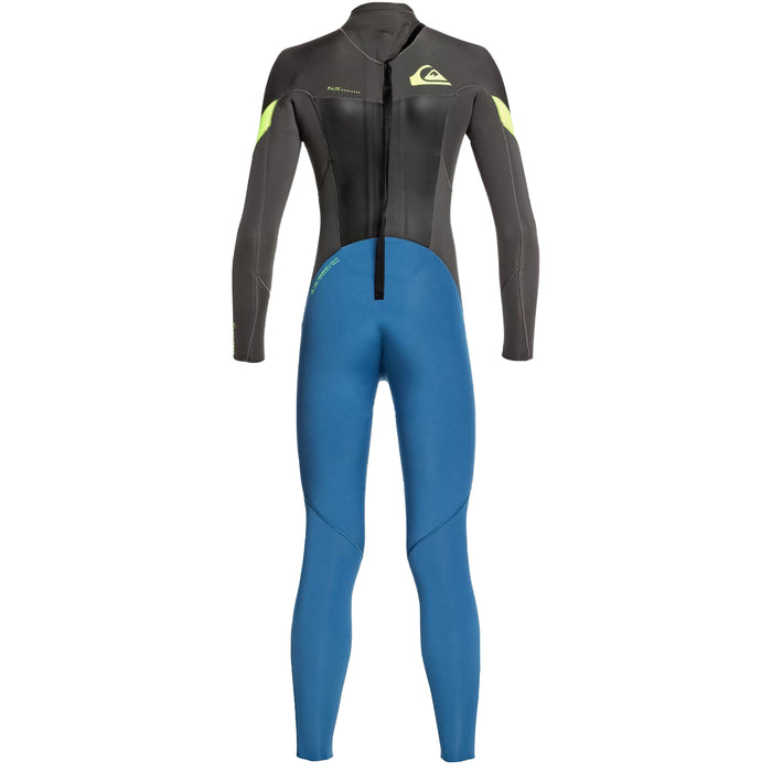 Quiksilver 3/2 Syncro Back Zip Wetsuit - Boys' Black/Jet Black/Safety Yellow