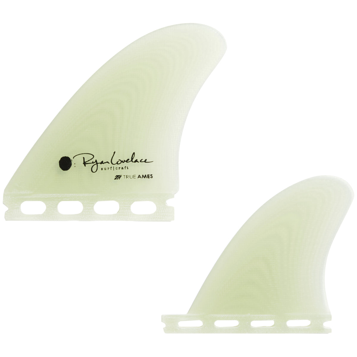 True Ames Lovelace Piggyback Quad Futures Fin Set Clear