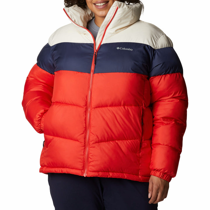 Columbia Puffect Plus Size Jacket - Women's Bold Orange, Nocturnal, Chalk