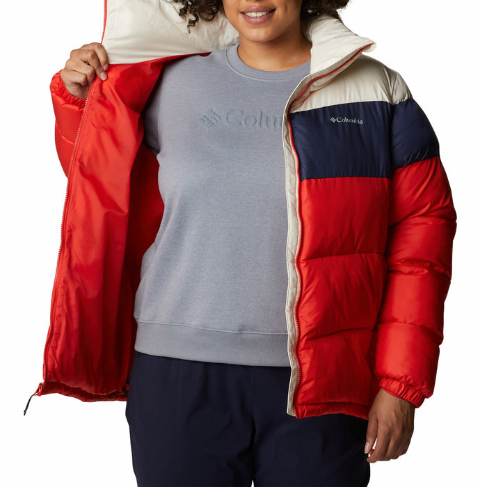 Columbia Puffect Plus Size Jacket - Women's Bold Orange, Nocturnal, Chalk