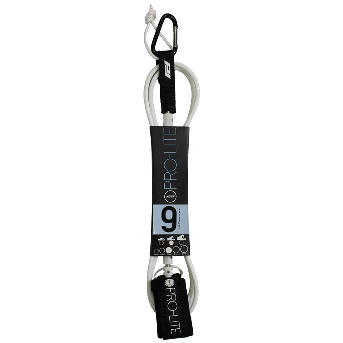 Pro-Lite 9' Freesurf Double Swivel Surfboard Leash White