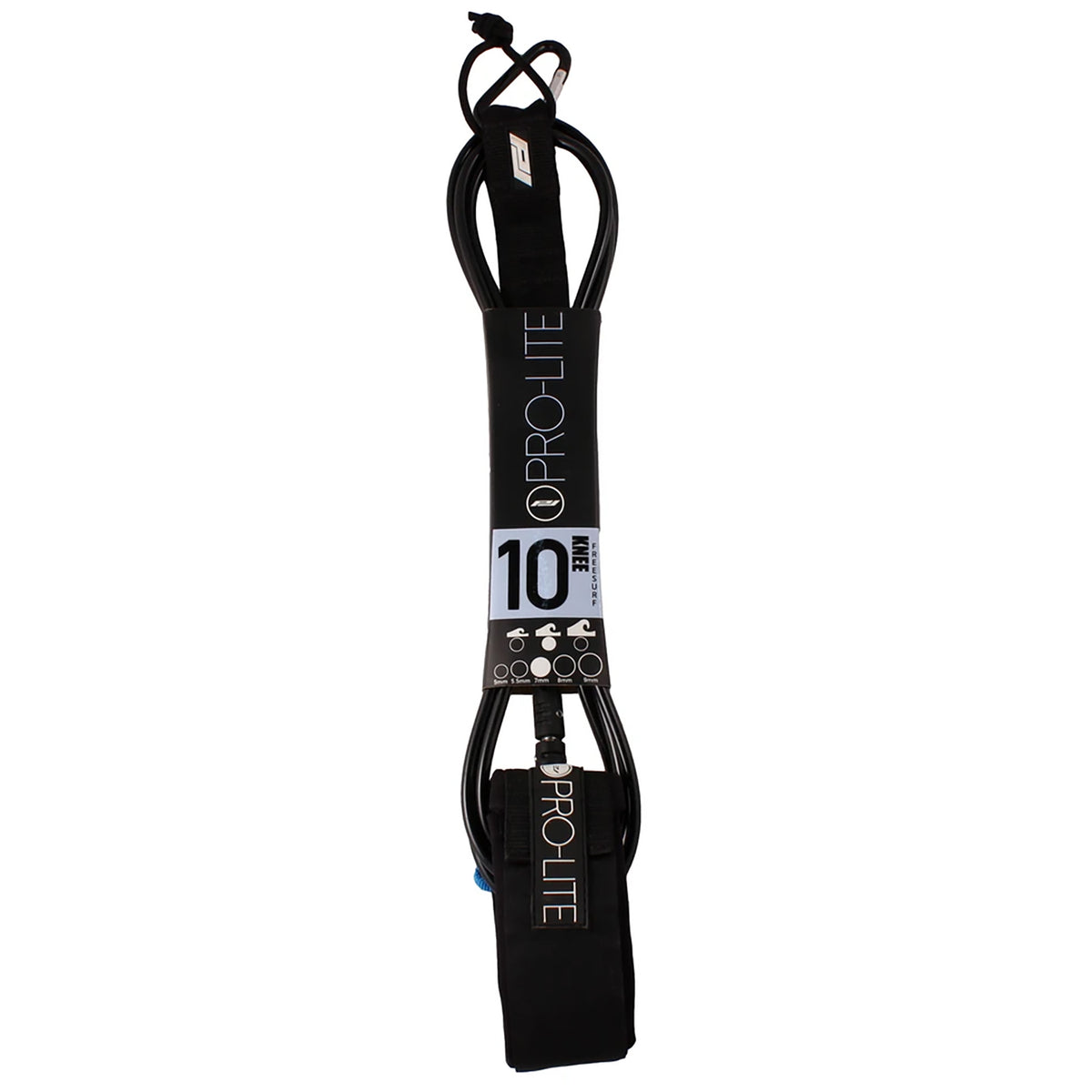 Pro-Lite 10' Freesurf Knee Surfboard Leash Black