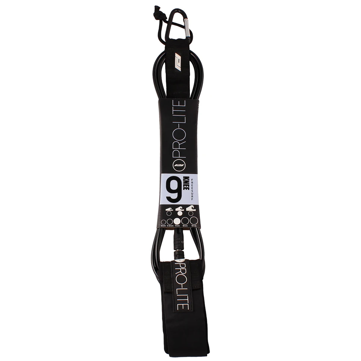 Pro-Lite 9' Freesurf Knee Surfboard Leash Black