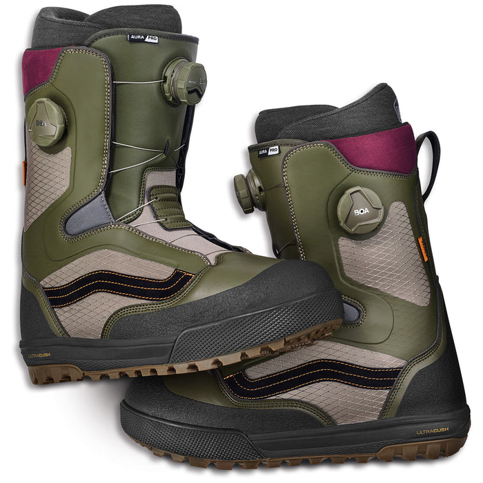 Vans Aura Pro Snowboard Boots 2022 Grape Leaf/Timberwolf