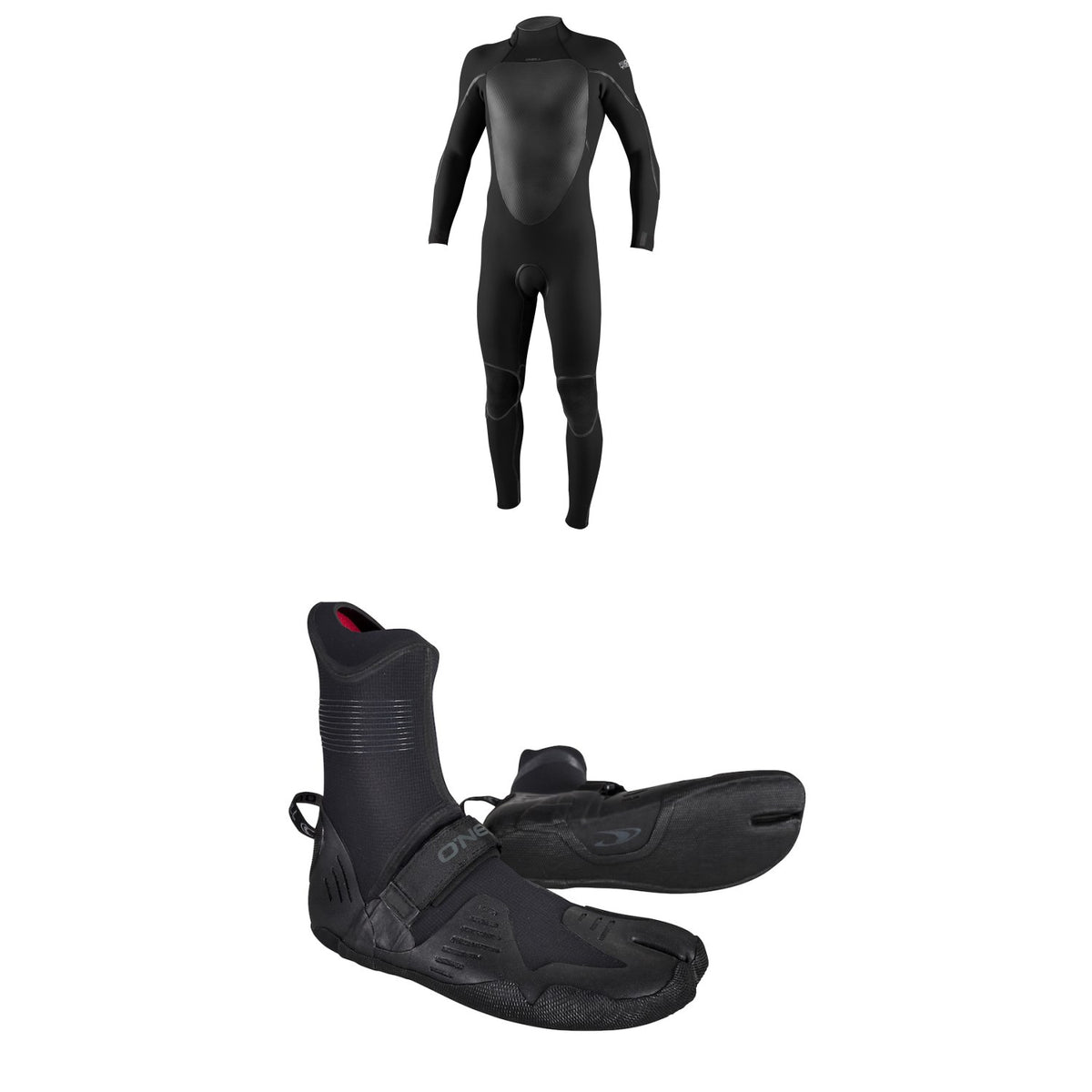 O'Neill 4/3+ Psycho Tech Back Zip Wetsuit + 3/2 Psycho Tech Split Toe Wetsuit Boots