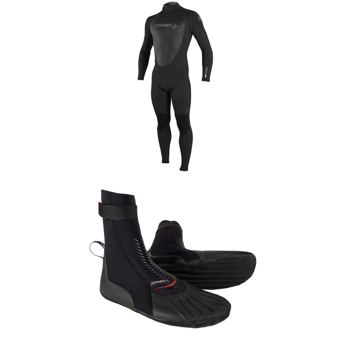 O'Neill 4/3 Epic Back Zip Wetsuit + 3mm Heat RT Boots