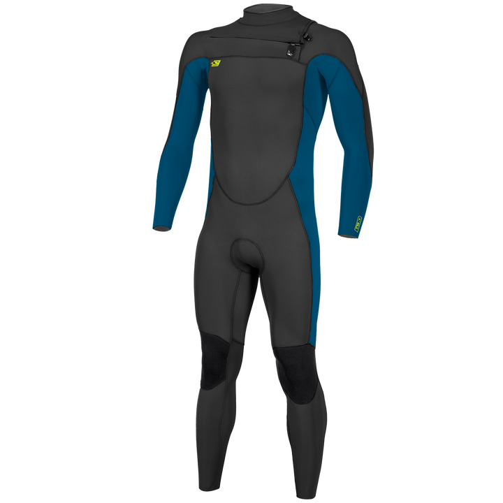 O'Neill 4/3 Ninja Chest Zip Wetsuit - Kids' Black/Ultra Blue/Dayglow