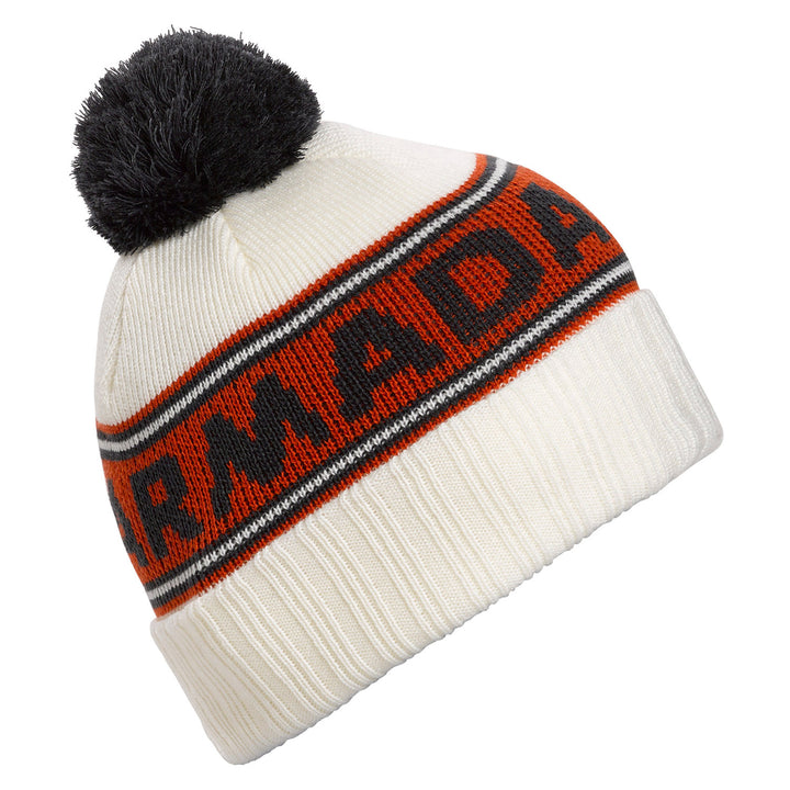 Armada Jacquard Knit Pom Beanie Blanc