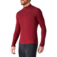 Smartwool Intraknit Thermal Merino Base Layer 1/4 Zip Top - Men's Tibetan Red/Forged Iron::Tibetan Red/Forged Iron
