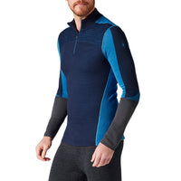 Smartwool Intraknit Merino 200 1/4 Colorblock Zip Neck Top - Men's Deep Navy::Deep Navy