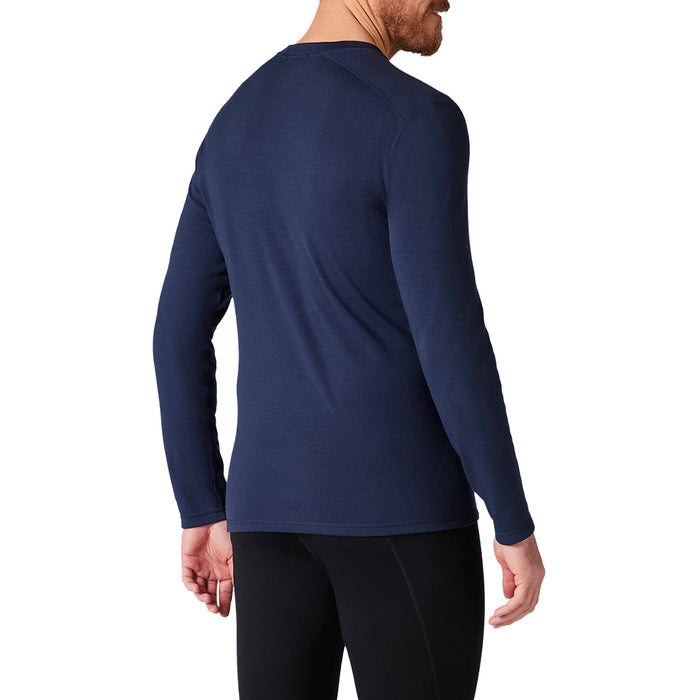 Smartwool Classic Thermal Merino Base Layer Colorblock Crew Top - Men's Deep Navy/Military Olive Heather