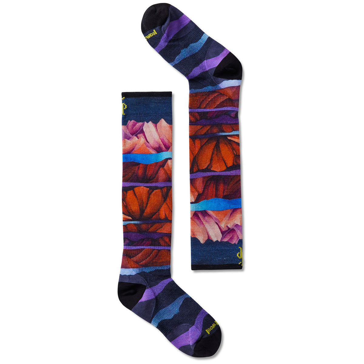 Smartwool Performance Junior Ski Zero Cushion Mountain Print OTC Socks - Kids' Deep Navy