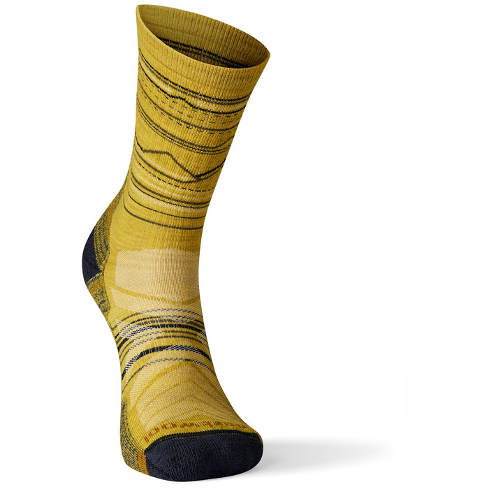 Smartwool Performance Hike Light Cushion Mountain Range Pattern Crew Socks - Unisex Golden Olive
