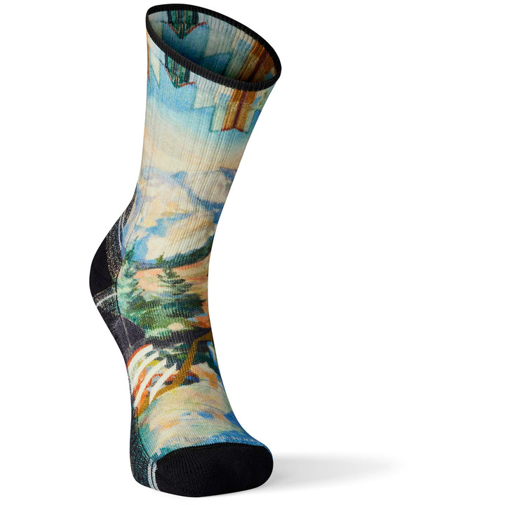 Smartwool Performance Hike Light Cushion Mountain Print Crew Socks - Unisex Mist Blue