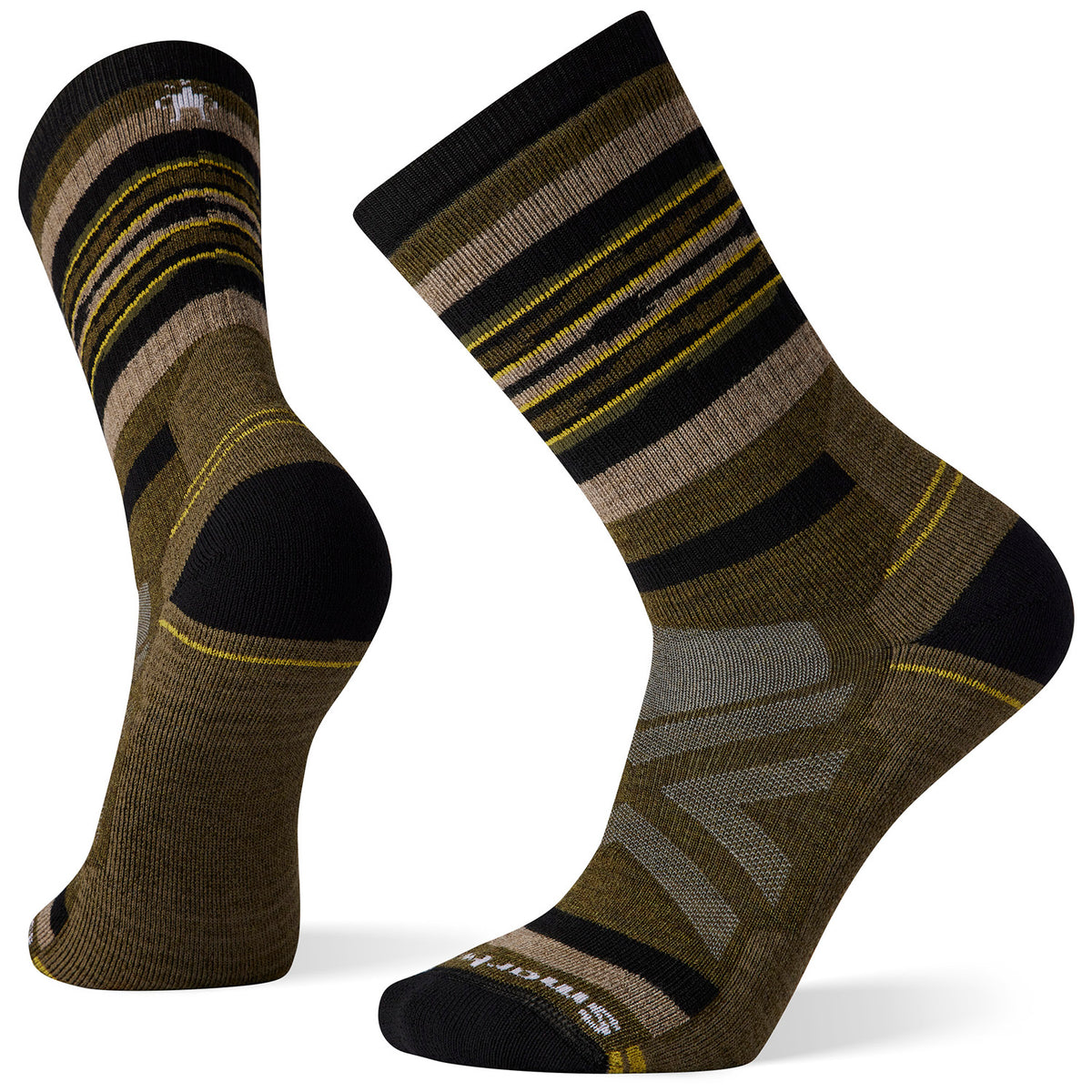 Smartwool Performance Hike Full Cushion Rail Stripe Crew Socks - Unisex Military Olive