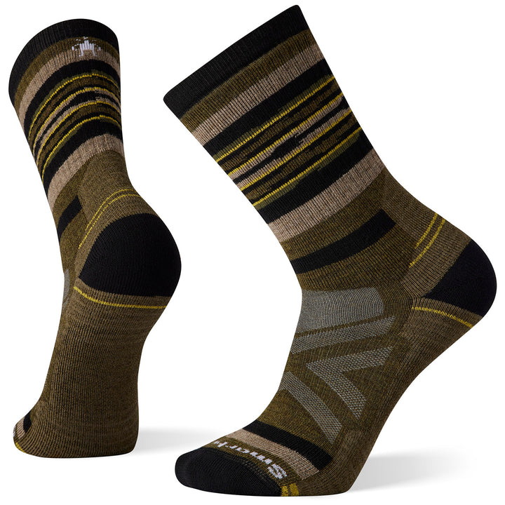 Smartwool Performance Hike Full Cushion Rail Stripe Crew Socks - Unisex Military Olive