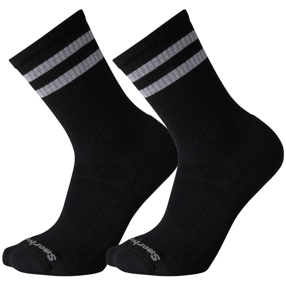 Smartwool Athletic Targeted Cushion Stripe Crew 2-Pack Socks - Unisex Black