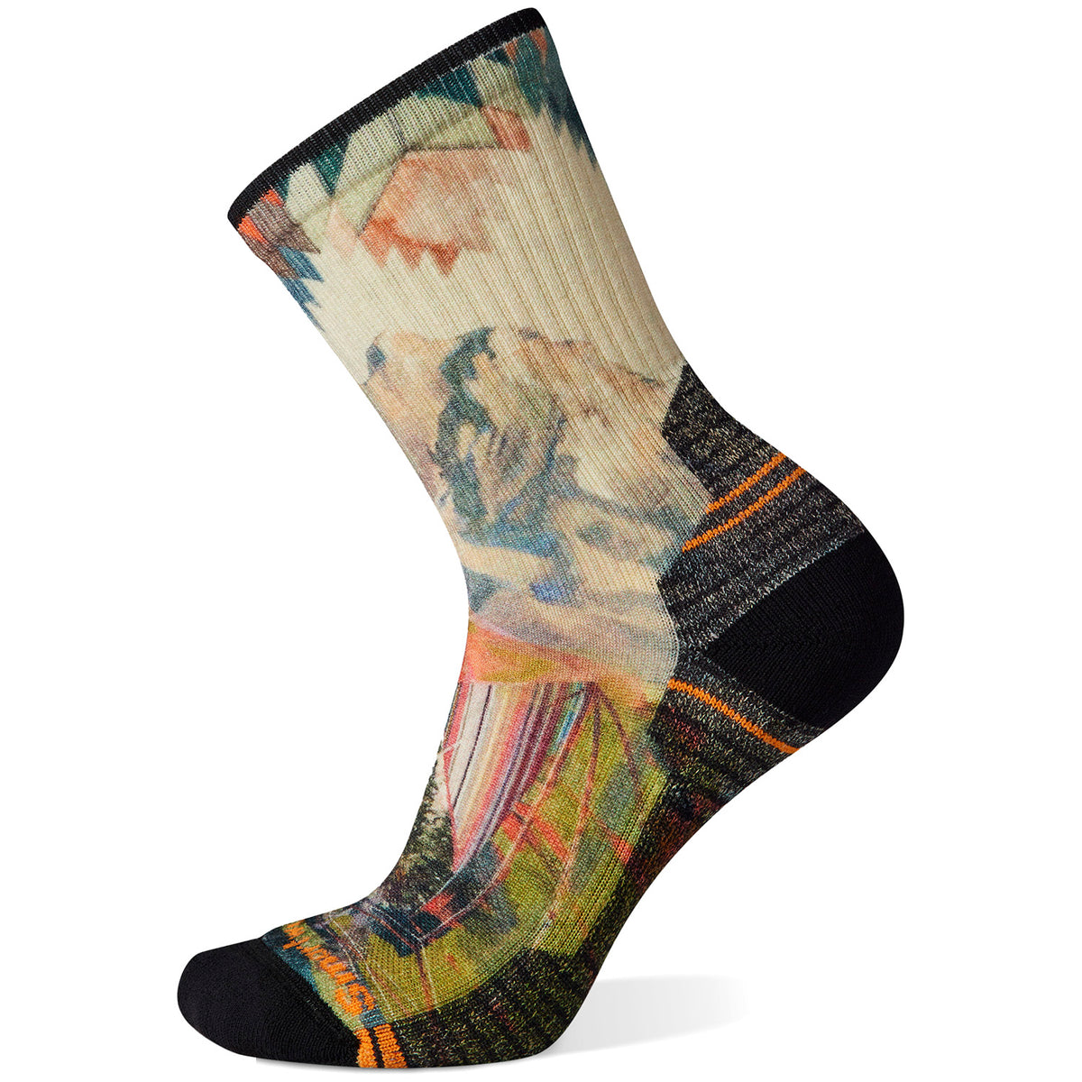 Smartwool Performance Hike Light Cushion Mountain Print Crew Socks - Women's Natural