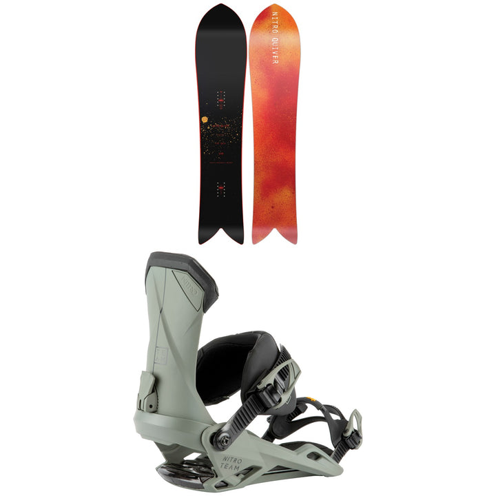Nitro The Quiver Fintwin Snowboard 2022 + Nitro Team Snowboard Bindings 2022