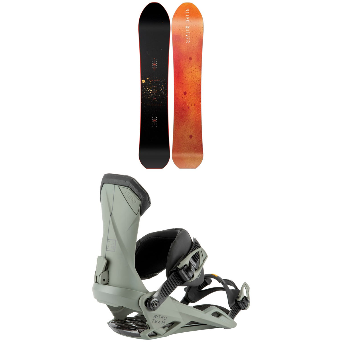 Nitro The Quiver Fusion Snowboard 2022 + Nitro Team Snowboard Bindings 2022