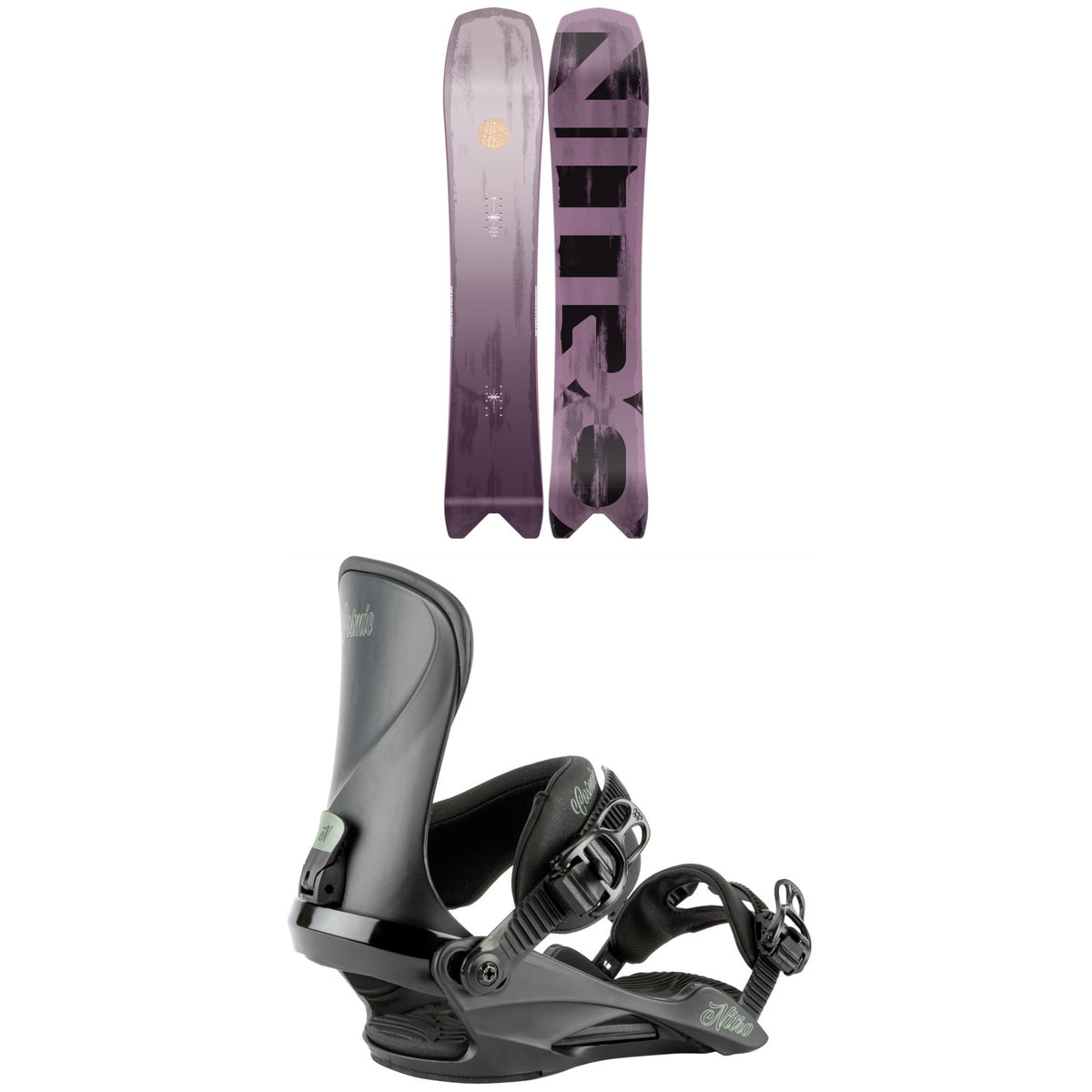Nitro Squash Snowboard - Women's 2022 + Nitro Cosmic Snowboard Bindings - Women's 2022