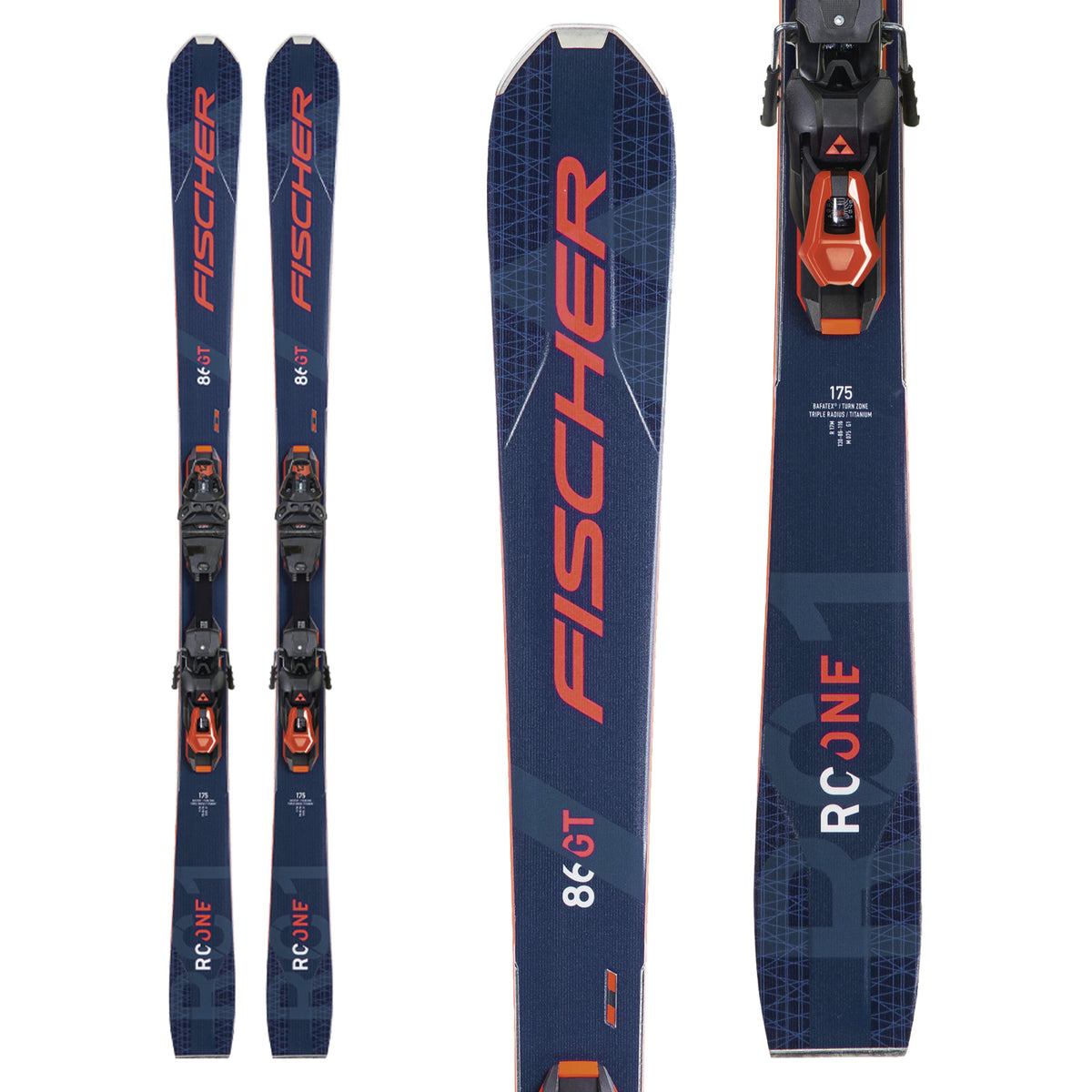 Fischer RC One 86 GT Skis + RSW 12 GW Powerrail Bindings 2021