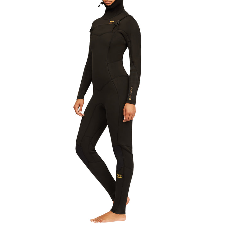 Billabong 5/4 Synergy Chest Zip Hooded Wetsuit - Women's Black Tie Dye