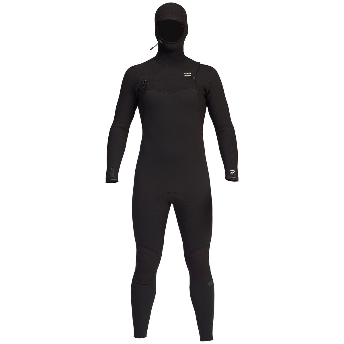 Billabong 4/3 Furnace Comp Chest Zip Hooded Wetsuit Black