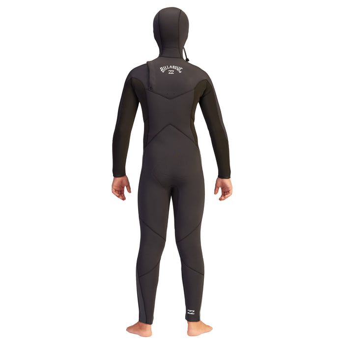 Billabong 5/4 Absolute Chest Zip Hooded Wetsuit - Boys' Black Rock