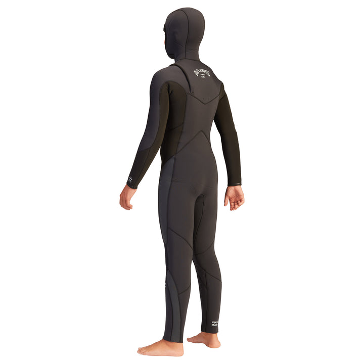 Billabong 5/4 Absolute Chest Zip Hooded Wetsuit - Boys' Black Rock