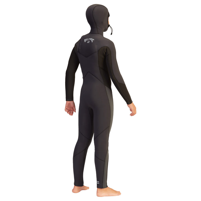 Billabong 5/4 Absolute Chest Zip Hooded Wetsuit - Boys' Black Rock