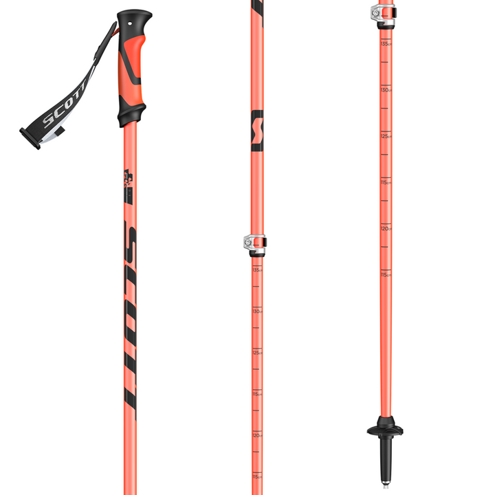 Scott Riot 16 2-Part Adjustable Ski Poles 2022 Orange